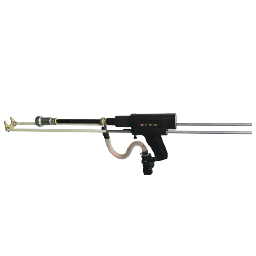 DH-25L standing stud welding gun with long handle for heavy-duty M3 to M32 shear stud welding on floor decks.