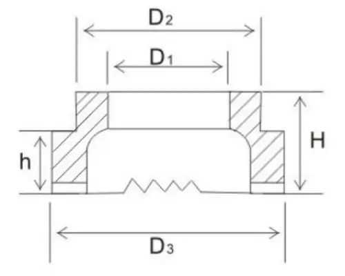 PF type standard ceramic ferrule dimension diagram for arc stud welding